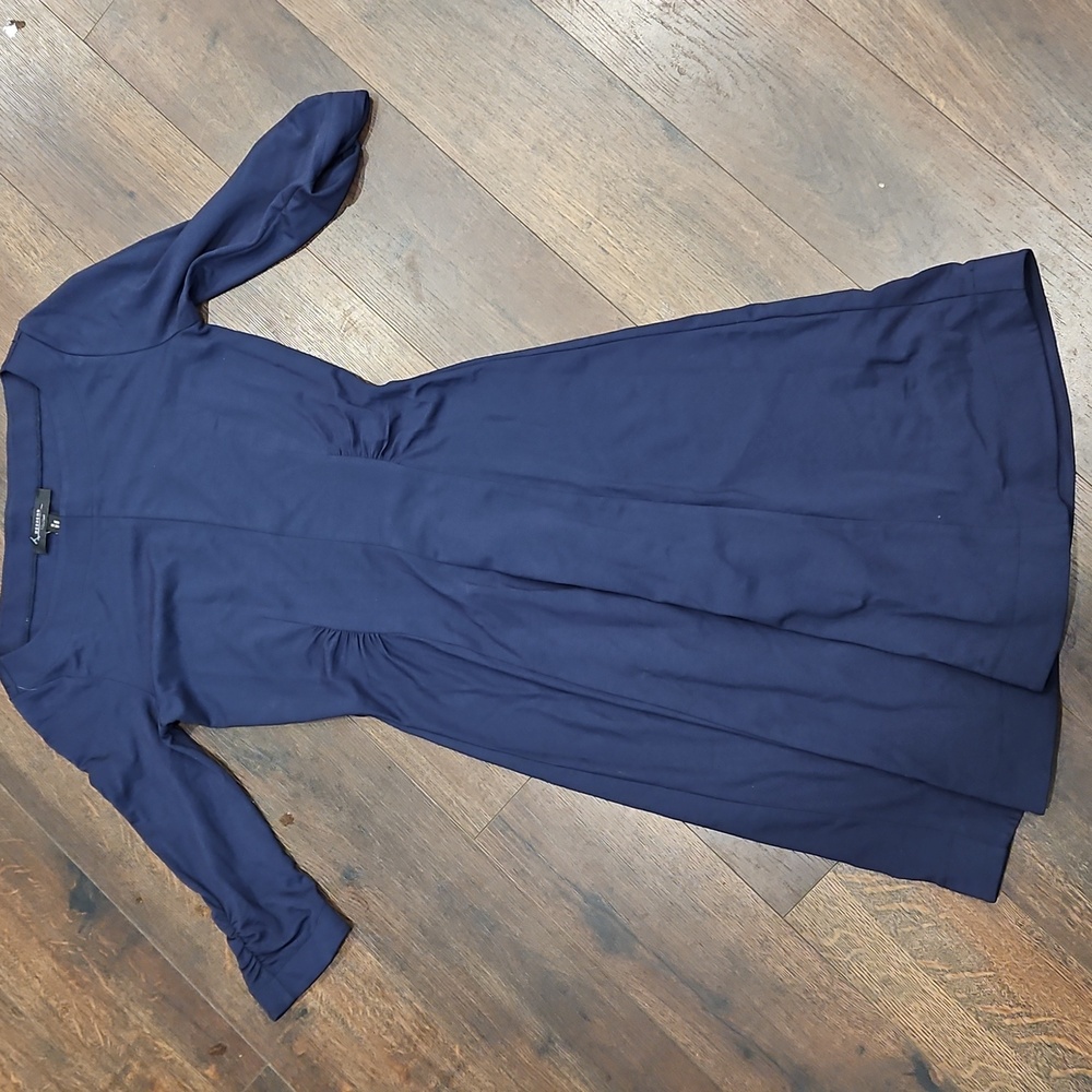 WEEKEND MAX MARA Blue Ruched Denim Dress